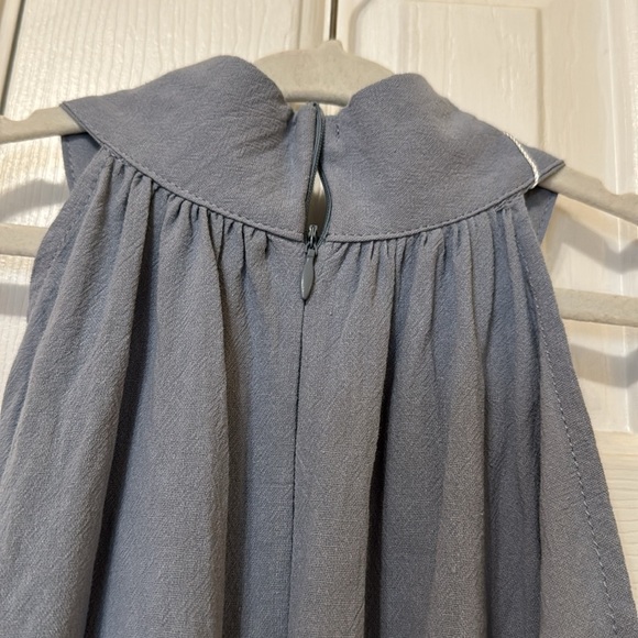 Olivia Mark Blue/Grey Halter Jumpsuit Wide Leg Women’s XL Zip Back Cropped - Picture 3 of 9